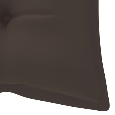 vidaXL Klupa za ljuljanje sa smeđe-sivim jastukom 120 cm od tikovine