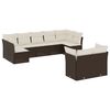 vidaXL 9-dijelni set vrtnih sofa s jastucima poliratan smeđi