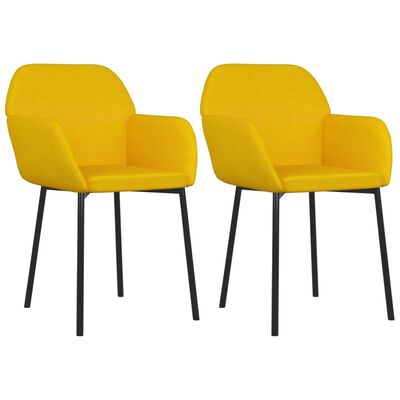 vidaXL Blagovaonske stolice 2 kom žute baršunaste