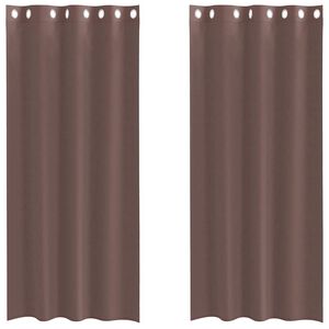 vidaXL Voile zavjese s u&scaron;icama 2 kom smeđe 140x245 cm