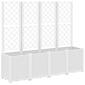 vidaXL Vrtna sadilica s re&scaron;etkom bijela 160 x 40 x 140 cm PP
