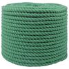 vidaXL Pamučno uže 12 mm 250 m Zelena 100% Pamuk