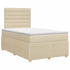 vidaXL Boxspring krevet s madracem Krem 120 x 190 cm Tkanina