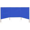 vidaXL Vjetrobran s 3 panela od tkanine 400 x 120 cm azurno plavi