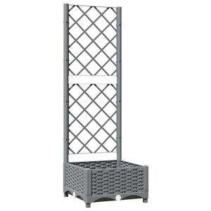 vidaXL Vrtna sadilica s re&scaron;etkom svjetlosiva 40 x 40 x 121,5 cm PP