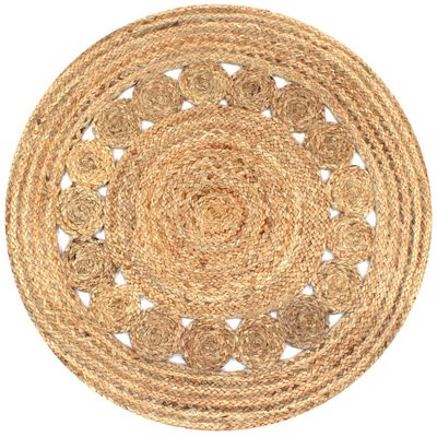 vidaXL Ukrasni pleteni tepih od jute 90 cm okrugli