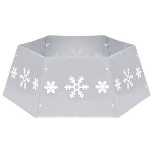 vidaXL Podloga za božićno drvce srebrno-bijela &Oslash; 68 x 25 cm