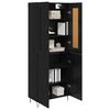 vidaXL Highboard Crni hrast 69,5 x 34 x 180 cm Konstruirano drvo