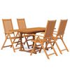 vidaXL 5-dijelni vrtni blagovaonski set od masivnog bagremovog drva 120-170 cm