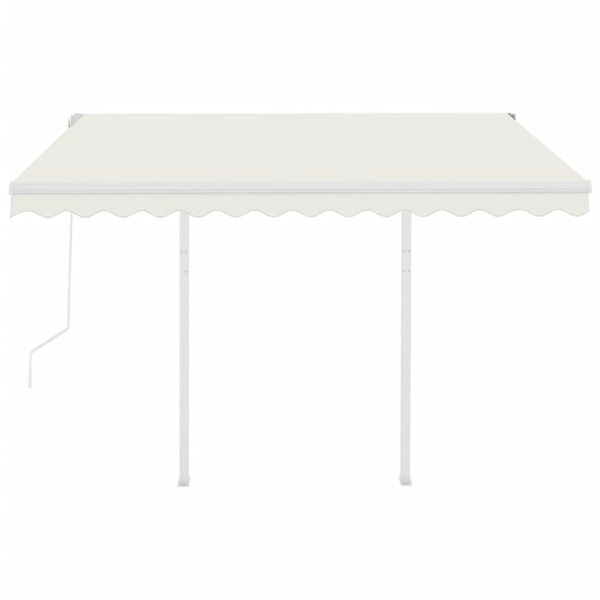 vidaXL Automatska tenda na uvlačenje sa stupovima 3,5 x 2,5 m krem