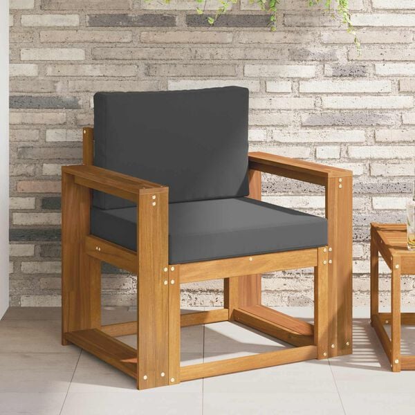 vidaXL Vanjski kauč Čvrsto drvo akacije i poliester Prirodna