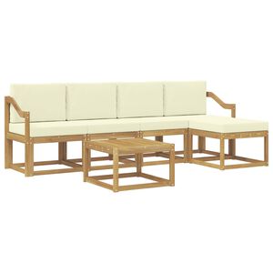 vidaXL Set vanjskih sofa s jastukom 6 pcs Bijela i krem