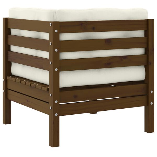 vidaXL Vrtna kutna sofa s jastucima smeđa boja meda masivna borovina