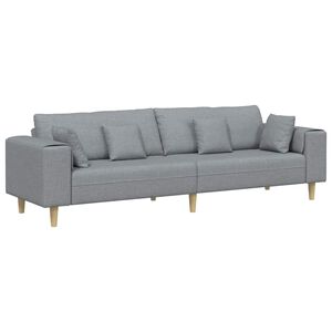 vidaXL Sofa s jastukom Svijetlo siva 250 x 77 x 76 cm tkanina