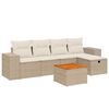 vidaXL 6-dijelni set vrtnih sofa s jastucima bež od poliratana