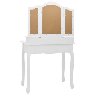 vidaXL Toaletni stolić sa stolcem bijeli 80x69x141 cm drvo paulovnije