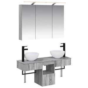 vidaXL Set ormarića za kupaonicu 4 pcs Siva Sonoma 100 x 14,5 x 70 cm