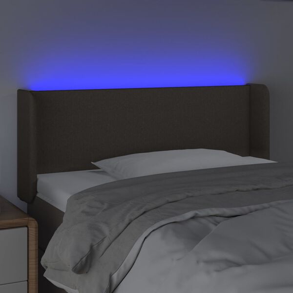 vidaXL LED uzglavlje smeđesivo 103x16x78/88 cm od tkanine
