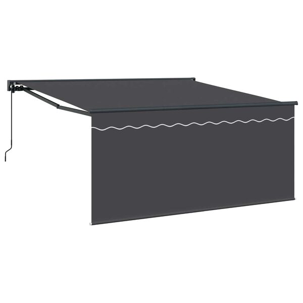 vidaXL Skrovita tenda Antracit 300 x 250 cm Poliester i aluminij