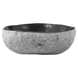 vidaXL Sudoper Ovalni Siva (32-37) x (27-30) x 12 cm Rijeka kamen