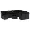 vidaXL 11-dijelni set vrtnih sofa od poliratana s jastucima crni