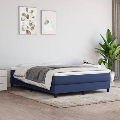 vidaXL Okvir za krevet s oprugama plavi 140 x 190 cm od tkanine
