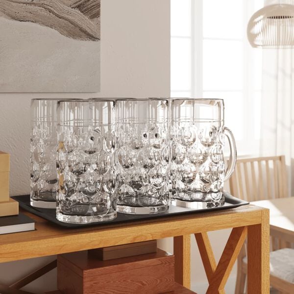 vidaXL Krigle za pivo s ručkom 6 kom 1000 ml staklene