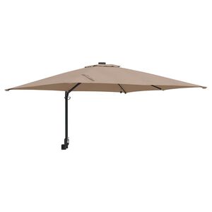 vidaXL Vrtni suncobran S LED lampica Sivo-smeđa 248,5 x 247,5 x 160 cm