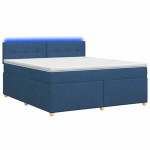 vidaXL Boxspring krevet s madracem Plava 160 x 200 cm Tkanina
