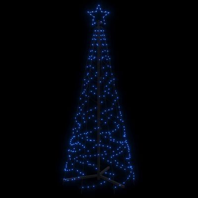 vidaXL Stožasto božićno drvce plavo 200 LED žarulja 70 x 180 cm