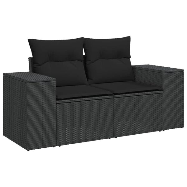 vidaXL 11-dijelni set vrtnih sofa od poliratana s jastucima crni