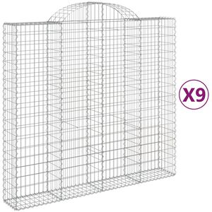 vidaXL Lučne gabionske ko&scaron;are 9 kom 200x50x180/200cm pocinčano željezo