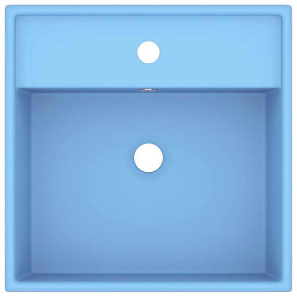 vidaXL Luksuzni četvrtasti umivaonik mat tamnoplavi 41x41 cm keramički