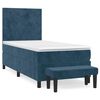 vidaXL Box spring krevet s madracem tamnoplavi 90x200 cm bar&scaron;unasti