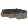 vidaXL 9-dijelni set vrtnih sofa od poliratana s jastucima sivi