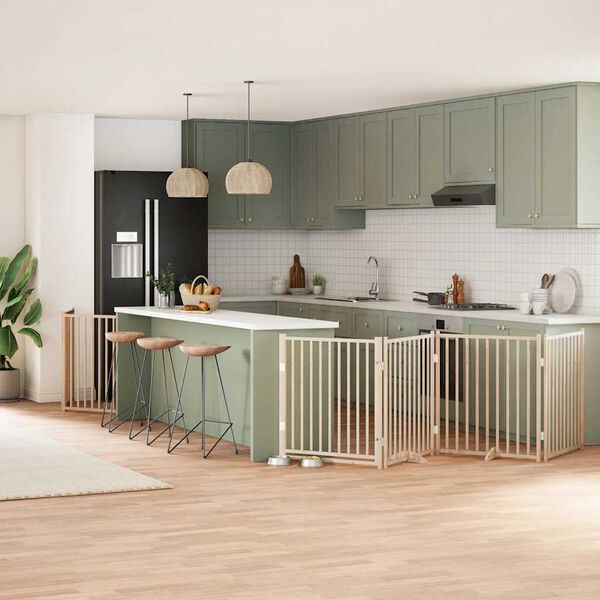 vidaXL Vrata za pse s vrata&scaron;cima 12 panela sklopiva 960 cm drvo topole