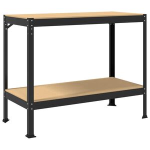 vidaXL Radna klupa Crna 115 x 55 x 91 cm Projektirano drvo i metal