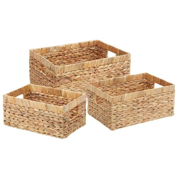 vidaXL Ko&scaron;are za pohranu 3 pcs Prirodna 40 x 30 x 18 cm Zumbul