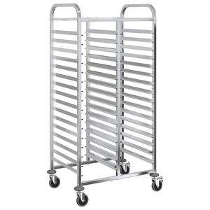 vidaXL Kolica za pladnjeve s 32 GN posude 75x55x162,5 cm Nehrđajući čelik