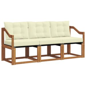 vidaXL Set vanjskih sofa s jastukom 3 pcs Prirodna i krem