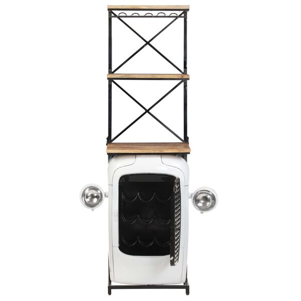 vidaXL Ormarić za vino u obliku traktora bijeli 49x31x172cm drvo manga