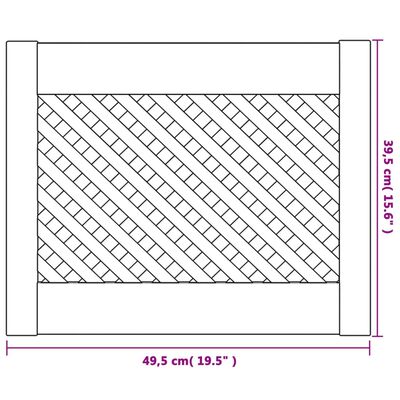 vidaXL Vrata za ormarić rešetkasti dizajn 2 kom 49,5x39,5 cm borovina