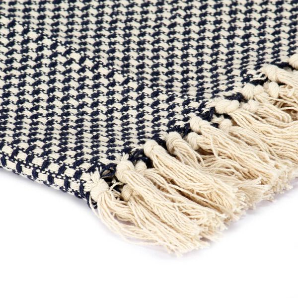 vidaXL Pamučni pokrivač 125 x 150 cm modri