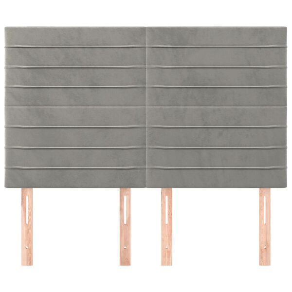 vidaXL Uzglavlje svijetlosivo 144x5x118/128 cm bar&scaron;unasto