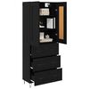 vidaXL Highboard Crni hrast 69,5 x 34 x 180 cm Konstruirano drvo