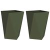 vidaXL Sadilica 2 pcs Maslinasto zelena 50 x 50 x 75 cm Čelik
