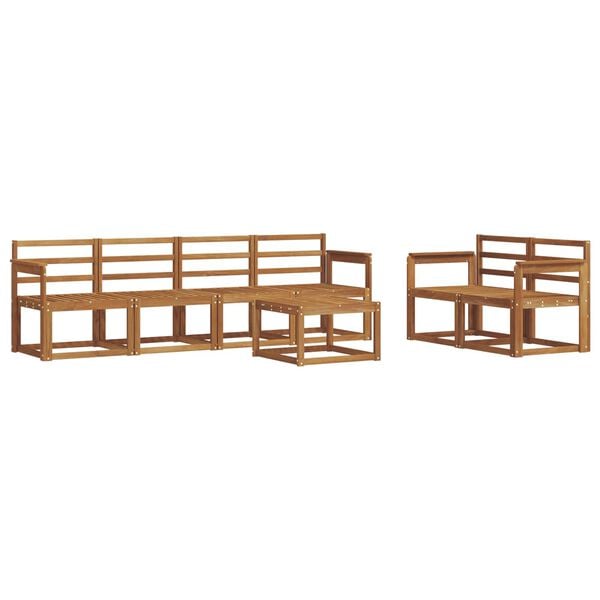 vidaXL Set vanjskih sofa 7 pcs Prirodna Čvrsto drvo akacije