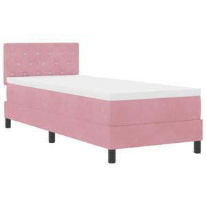 vidaXL LED Box Spring Krevet s madracem Ružičasta 80 x 200 cm Bar&scaron;un