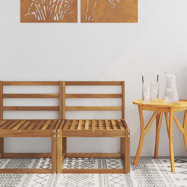 vidaXL Srednja sofa za van Čvrsto drvo akacije Prirodna