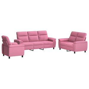 vidaXL Set sofe 3 pcs Ružičasta Tkanina
